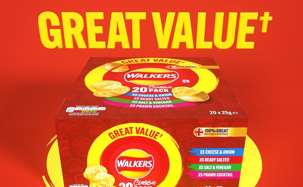Walkers Crisps Box 20 Pack Value