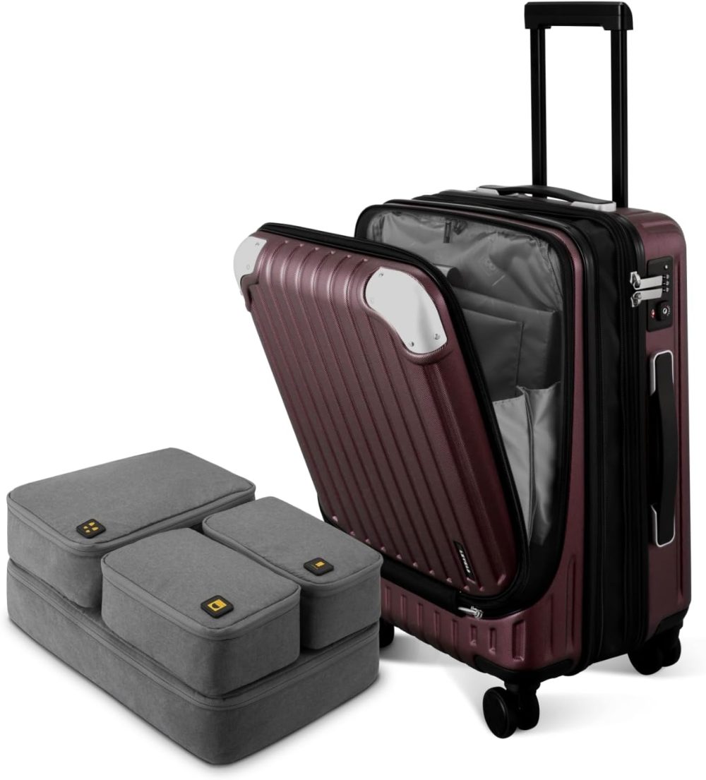 LEVEL8 Carry-on Suitcase 20-Inch with Laptop Compartment, Expandable Hand Luggage Case, ABS+PC Hardshell Spinner Trolley Lightweight 4 Wheels Cabin Size with TSA, Grey - Image 71