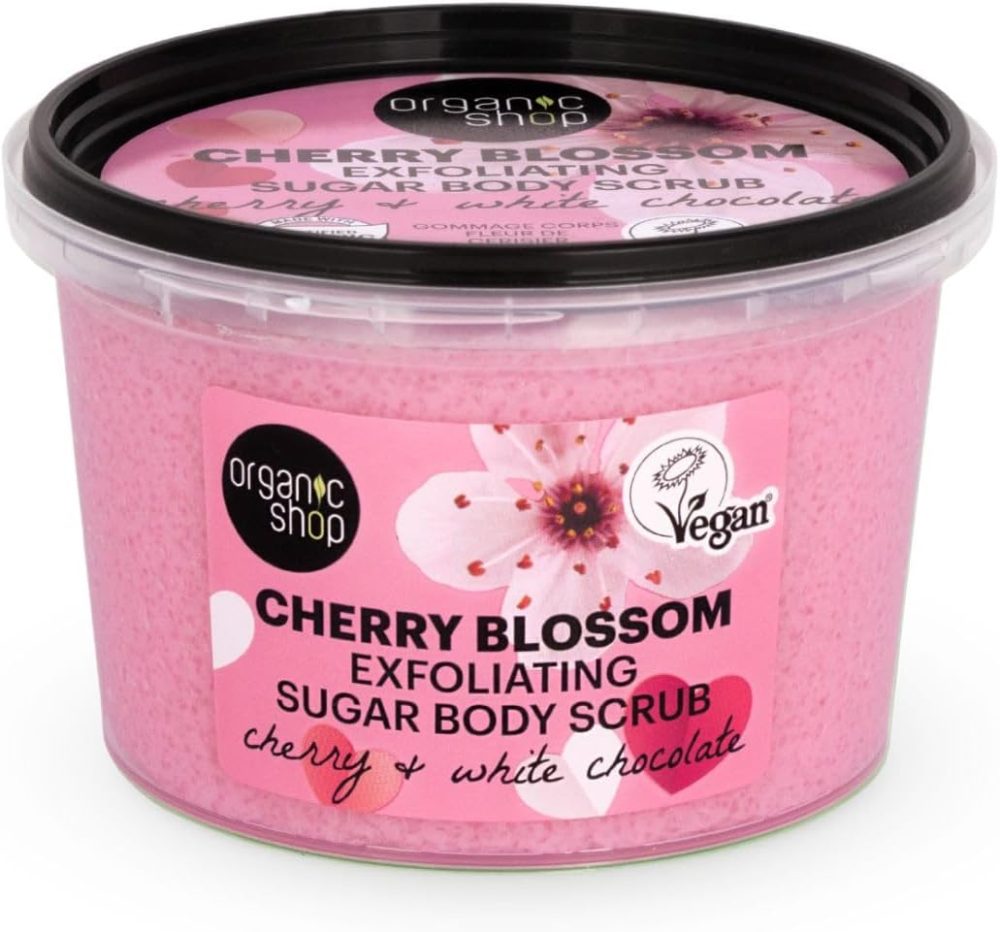 Organic Shop 250ml Body Scrub Skin Beauty Softening Cherry & Lime - Image 129