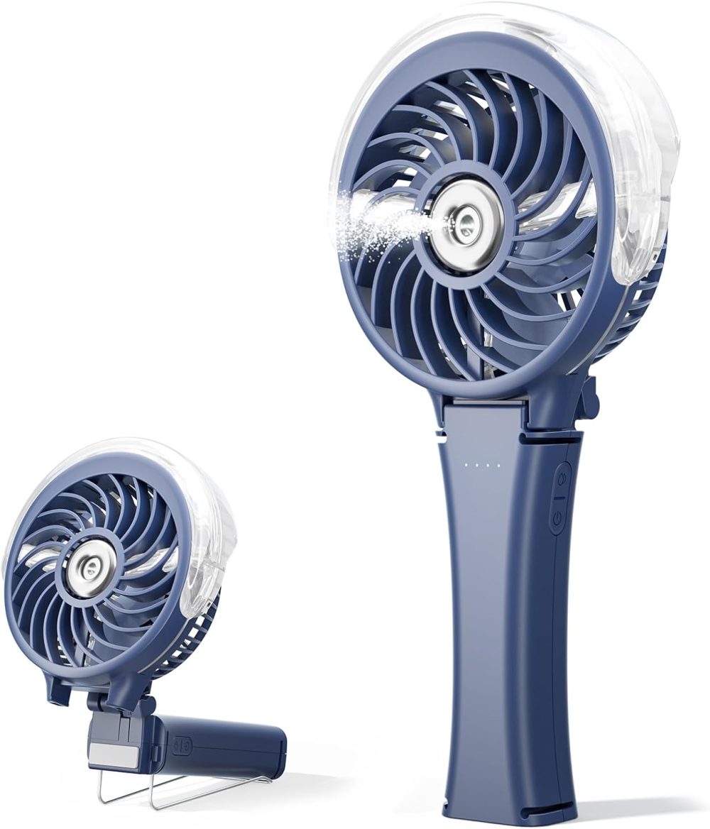 HandFan Upgraded Portable Handheld Misting Fan, Rechargeable Personal Mister Fan, Spray Water Mist Fans, Foldable Mini cooling Hand Fans for Summer Beach Travel Concerts, Gifts for Women(Royal Blue) - Image 37