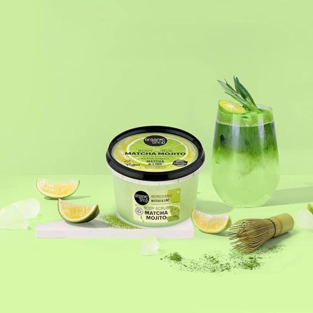 Organic Shop 250ml Body Scrub Skin Beauty Softening Cherry & Lime - Image 107