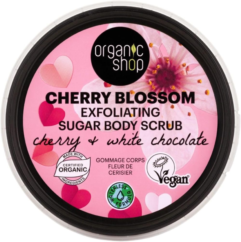 Organic Shop 250ml Body Scrub Skin Beauty Softening Cherry & Lime - Image 130