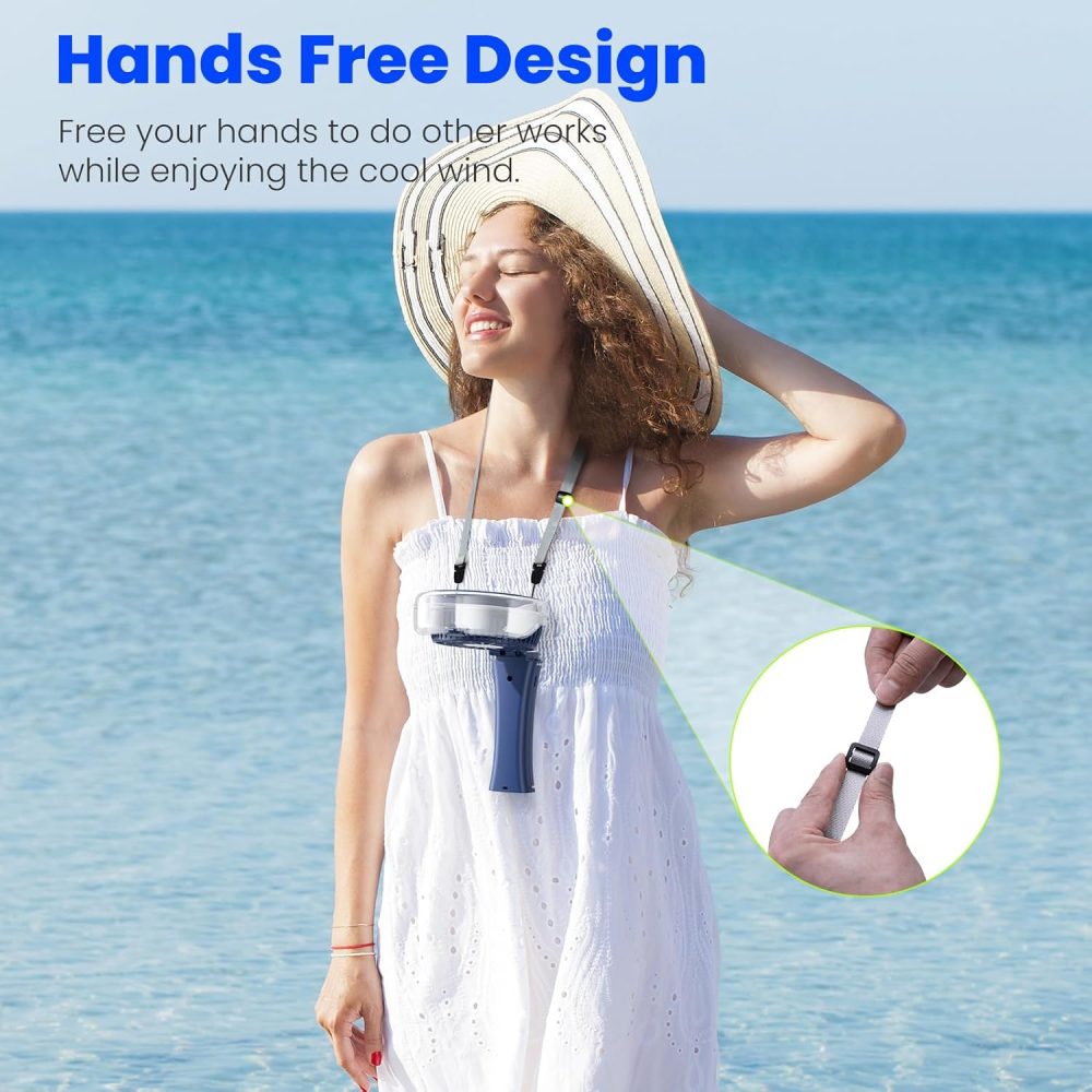HandFan Upgraded Portable Handheld Misting Fan, Rechargeable Personal Mister Fan, Spray Water Mist Fans, Foldable Mini cooling Hand Fans for Summer Beach Travel Concerts, Gifts for Women(Royal Blue) - Image 41