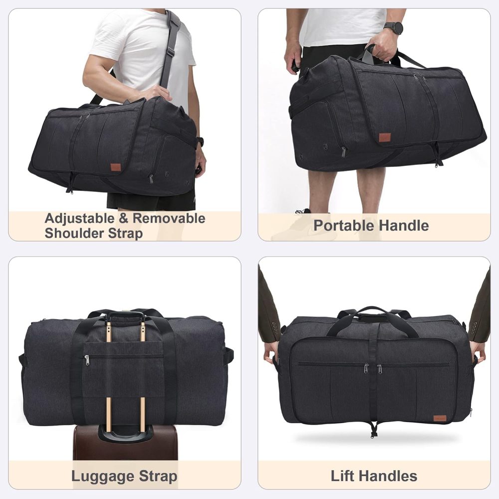 Urtala Travel Duffel Bag for Men & Women, 120L Holdall Bag Foldable Weekend Overnight Bag with Shoe Compartment & Shoulder Strap, Lightweight Waterproof - Image 5