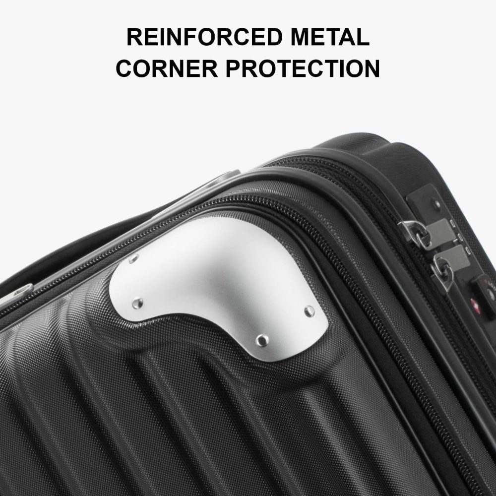 LEVEL8 Carry-on Suitcase 20-Inch with Laptop Compartment, Expandable Hand Luggage Case, ABS+PC Hardshell Spinner Trolley Lightweight 4 Wheels Cabin Size with TSA, Grey - Image 27