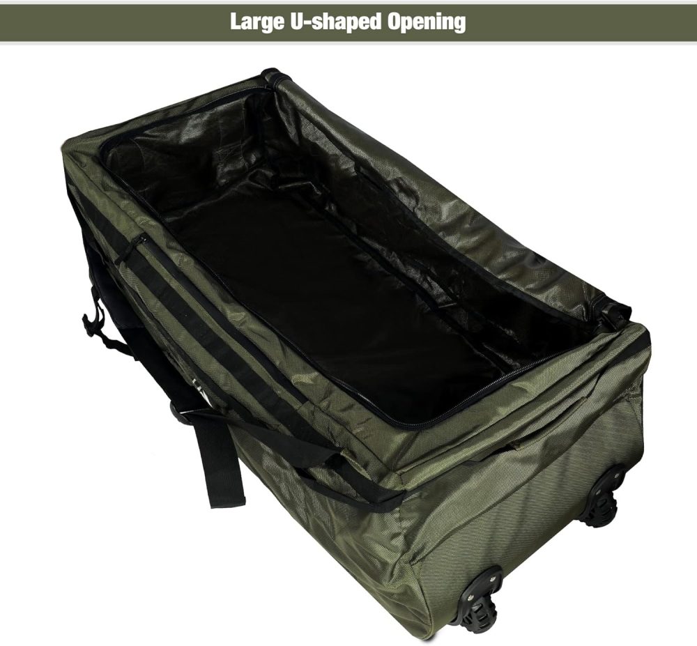 REDCAMP 120L Extra Large Holdall with Wheels, Foldable Wheeled Duffle Bag Travel Bag,Lightweight Waterproof Soft Suitcase Luggage with Rollers for Camping Sports Outdoor, Black - Image 34
