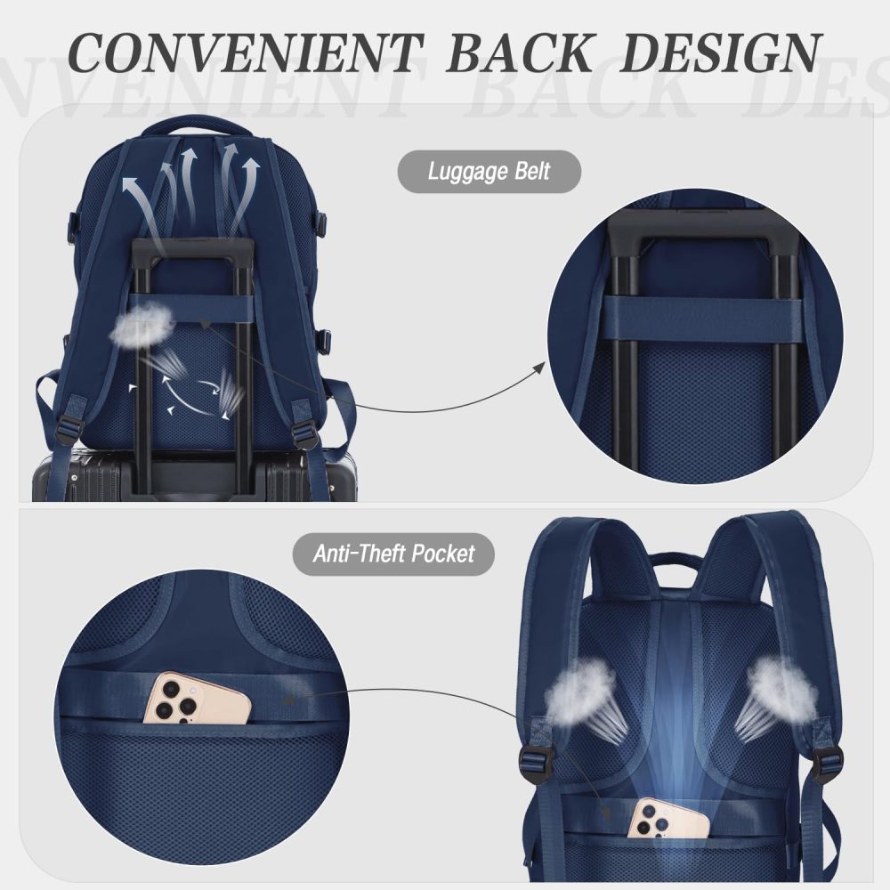 xlodea for Ryanair Cabin Bags 40x20x25 Underseat Cabin Bag Carry-ons Hand Luggage Bag Travel Backpack Cabin Size for Ryanair Backpack with Charging Port, Trolley Sleeve, Anti Theft Pocket - Image 20