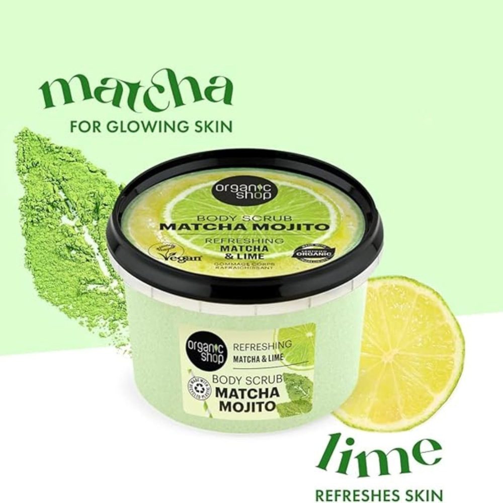 Organic Shop 250ml Body Scrub Skin Beauty Softening Cherry & Lime - Image 108