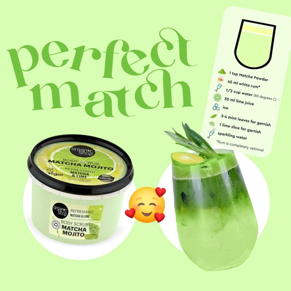 Organic Shop 250ml Body Scrub Skin Beauty Softening Cherry & Lime - Image 109