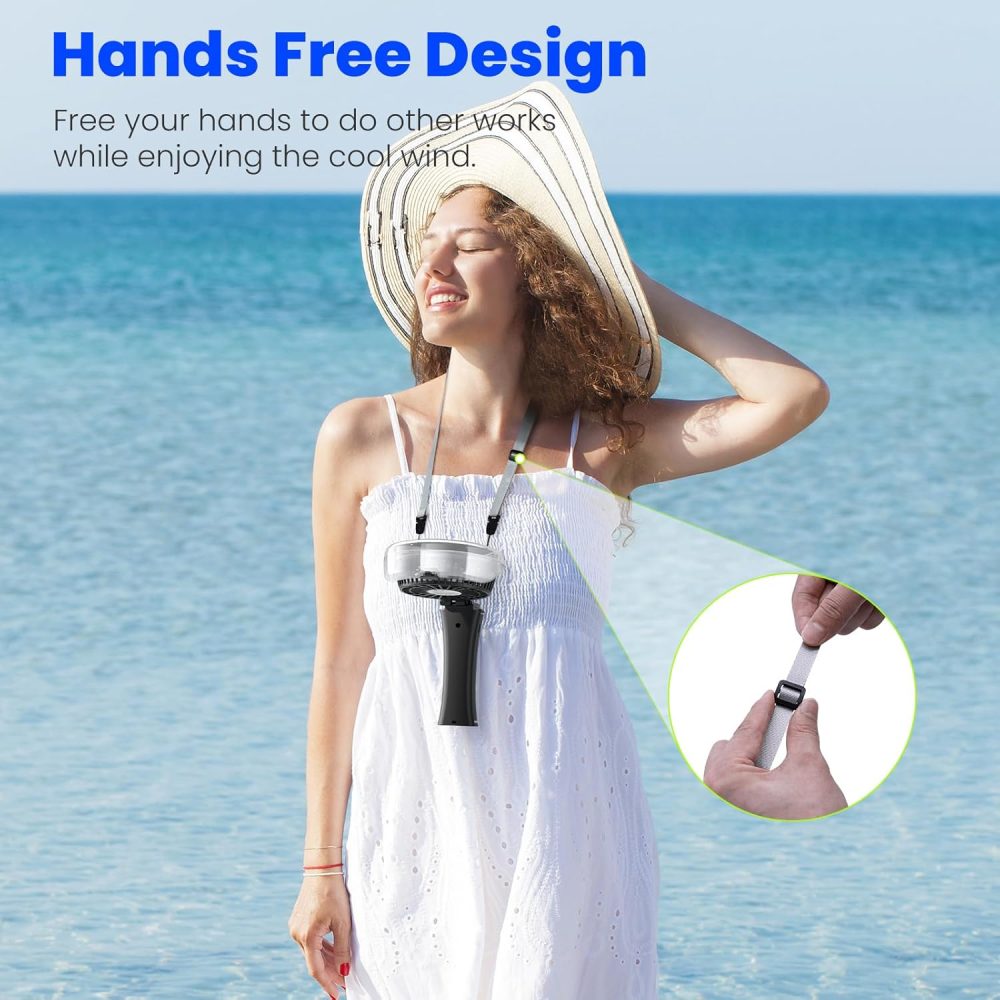 HandFan Upgraded Portable Handheld Misting Fan, Rechargeable Personal Mister Fan, Spray Water Mist Fans, Foldable Mini cooling Hand Fans for Summer Beach Travel Concerts, Gifts for Women(Royal Blue) - Image 6