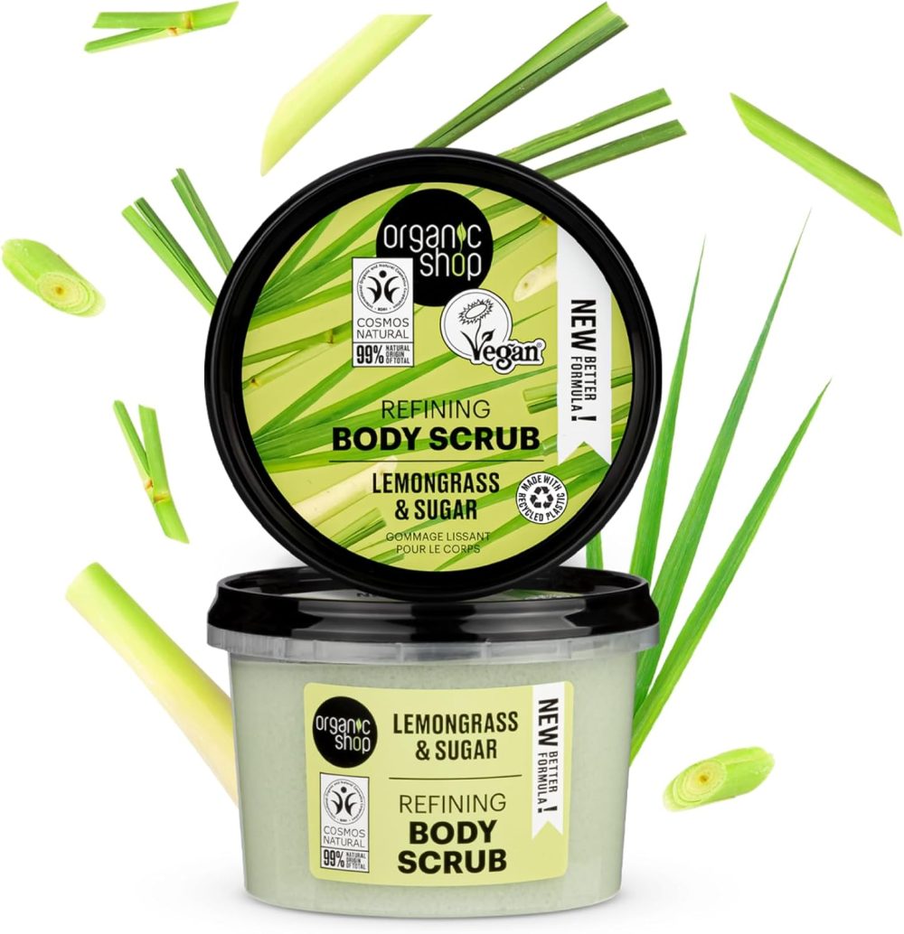 Organic Shop 250ml Body Scrub Skin Beauty Softening Cherry & Lime - Image 87
