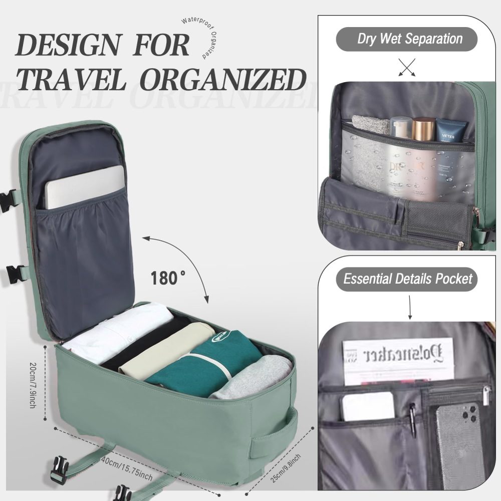 xlodea for Ryanair Cabin Bags 40x20x25 Underseat Cabin Bag Carry-ons Hand Luggage Bag Travel Backpack Cabin Size for Ryanair Backpack with Charging Port, Trolley Sleeve, Anti Theft Pocket - Image 25