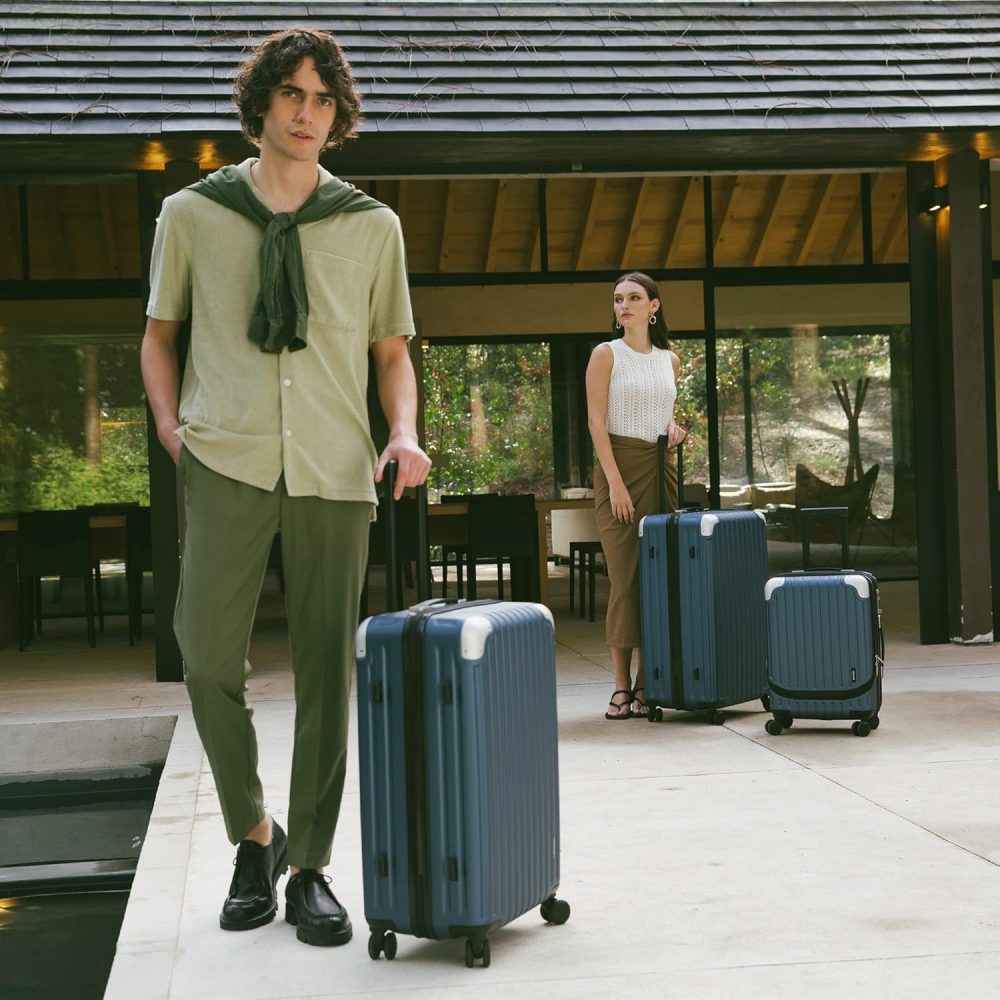 LEVEL8 Carry-on Suitcase 20-Inch with Laptop Compartment, Expandable Hand Luggage Case, ABS+PC Hardshell Spinner Trolley Lightweight 4 Wheels Cabin Size with TSA, Grey - Image 7