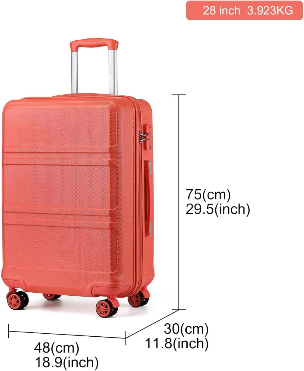 Kono Fashion Hand Luggage Lightweight ABS Hard Shell Trolley Travel Suitcase - Image 128