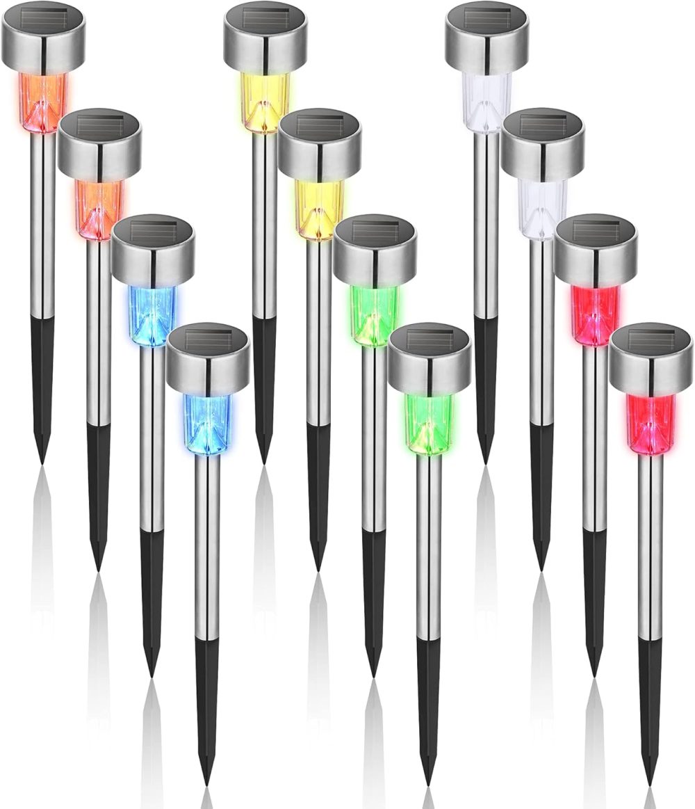 GIGALUMI Solar Lights Outdoor Garden Waterproof,12 Pack,Stainless Steel LED Solar Garden Lights for Patio, Lawn, Yard and Landscape Decor, Cold White - Image 54