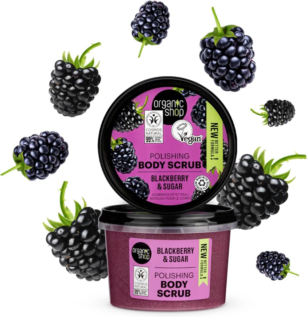 Organic Shop 250ml Body Scrub Skin Beauty Softening Cherry & Lime - Image 4