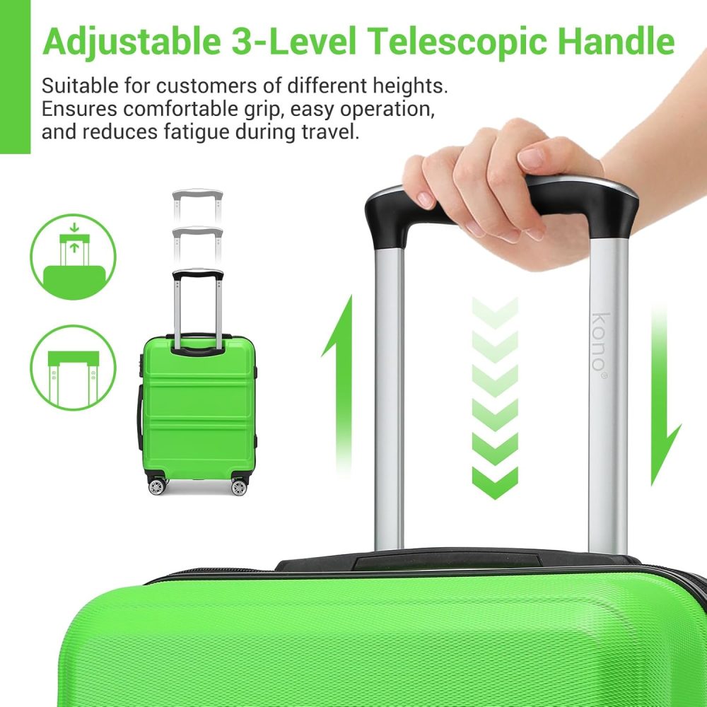 Kono Fashion Hand Luggage Lightweight ABS Hard Shell Trolley Travel Suitcase - Image 30