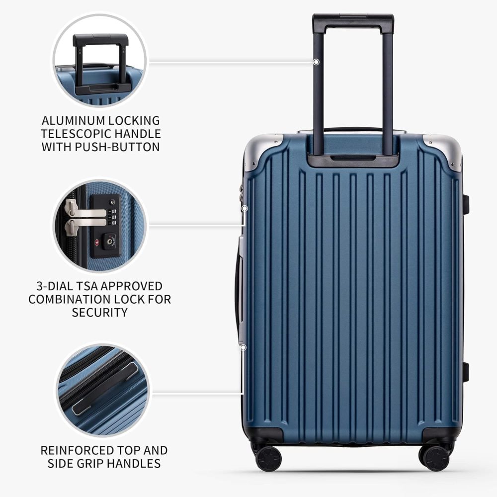 LEVEL8 Carry-on Suitcase 20-Inch with Laptop Compartment, Expandable Hand Luggage Case, ABS+PC Hardshell Spinner Trolley Lightweight 4 Wheels Cabin Size with TSA, Grey - Image 70