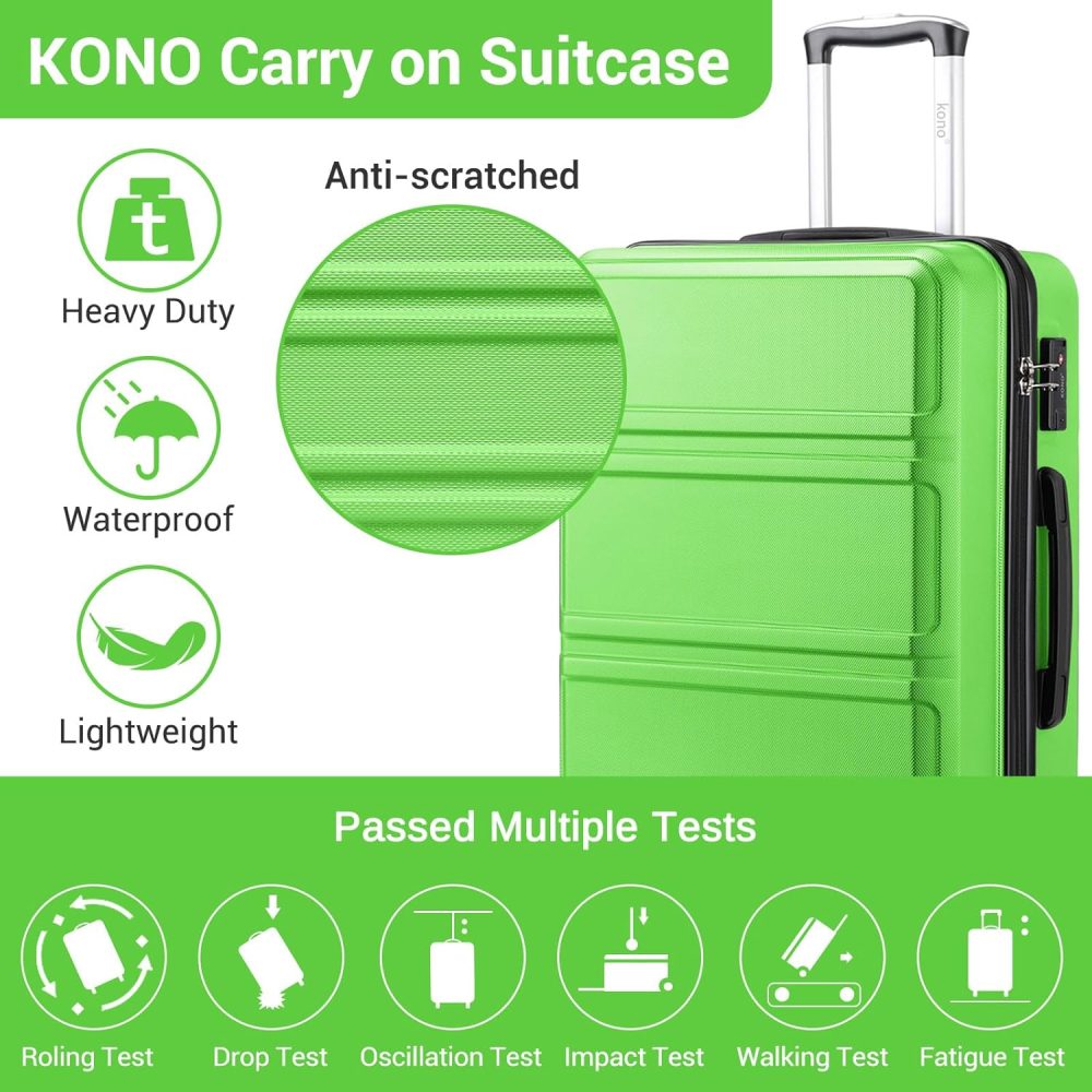Kono Fashion Hand Luggage Lightweight ABS Hard Shell Trolley Travel Suitcase - Image 26
