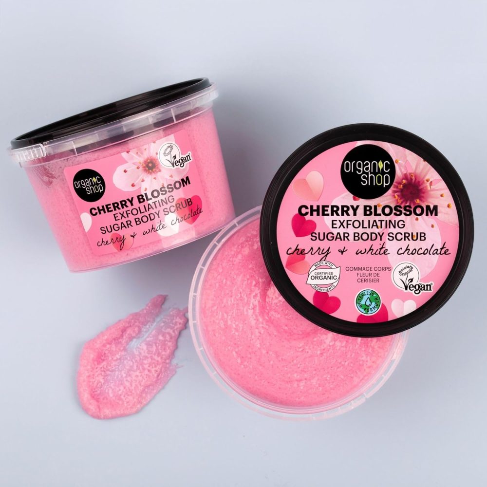 Organic Shop 250ml Body Scrub Skin Beauty Softening Cherry & Lime - Image 132