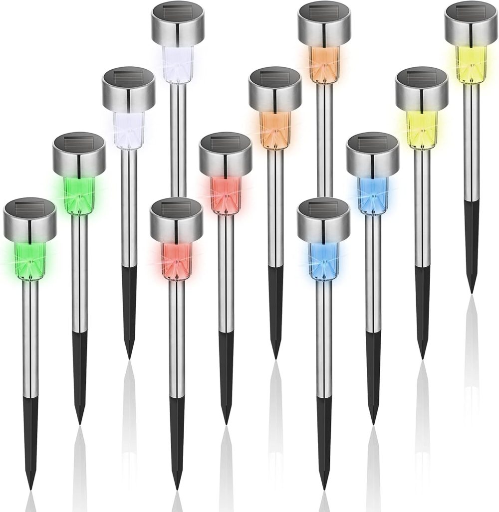 GIGALUMI Solar Lights Outdoor Garden Waterproof,12 Pack,Stainless Steel LED Solar Garden Lights for Patio, Lawn, Yard and Landscape Decor, Cold White - Image 41