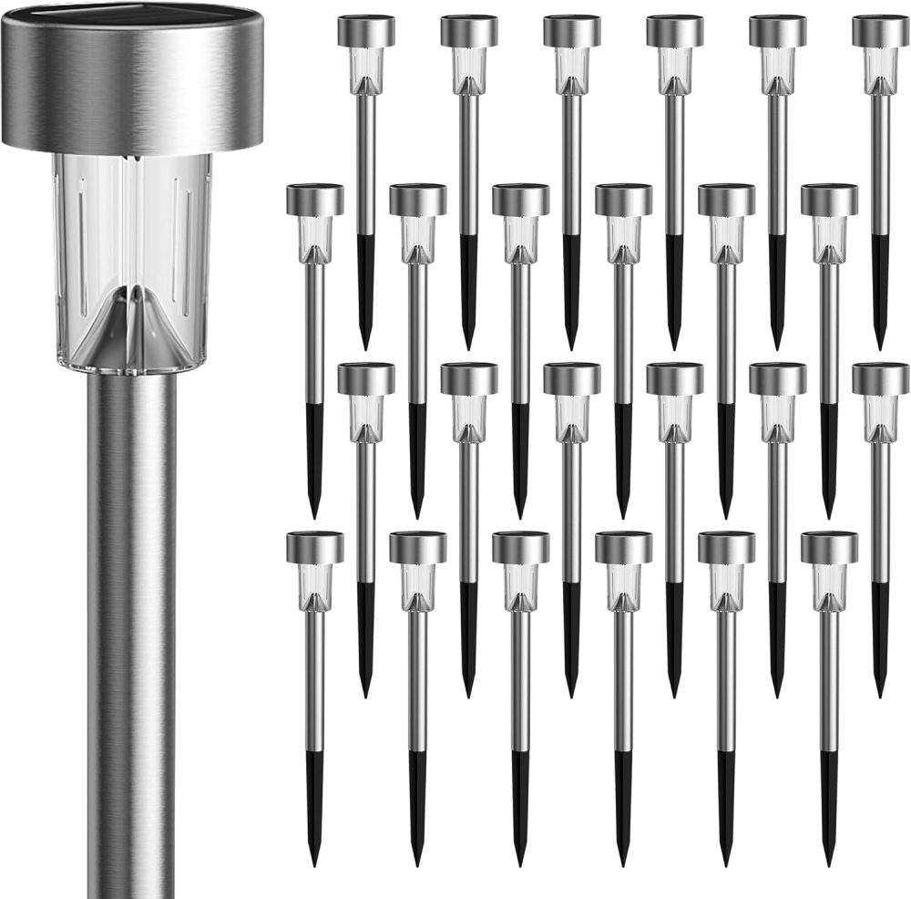 GIGALUMI Solar Lights Outdoor Garden Waterproof,12 Pack,Stainless Steel LED Solar Garden Lights for Patio, Lawn, Yard and Landscape Decor, Cold White - Image 23