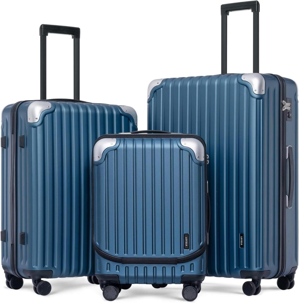 LEVEL8 Carry-on Suitcase 20-Inch with Laptop Compartment, Expandable Hand Luggage Case, ABS+PC Hardshell Spinner Trolley Lightweight 4 Wheels Cabin Size with TSA, Grey - Image 32