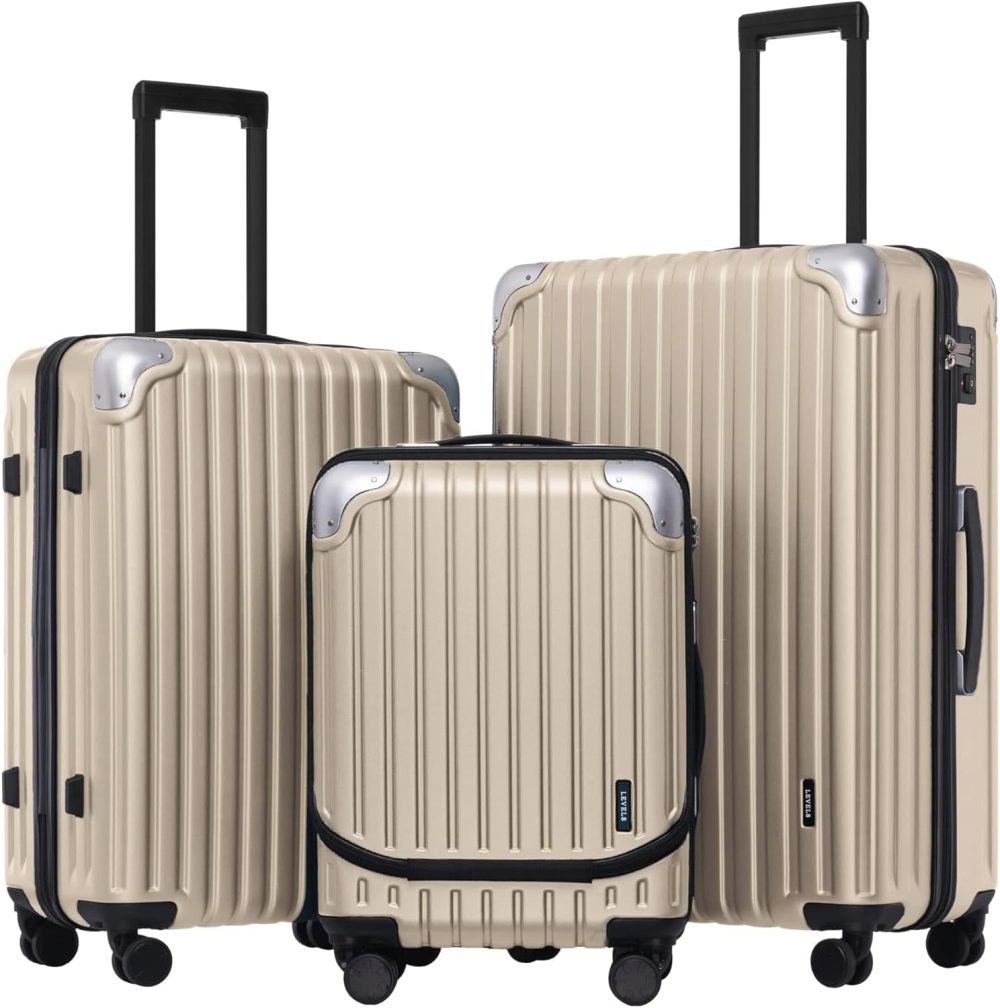 LEVEL8 Carry-on Suitcase 20-Inch with Laptop Compartment, Expandable Hand Luggage Case, ABS+PC Hardshell Spinner Trolley Lightweight 4 Wheels Cabin Size with TSA, Grey - Image 79