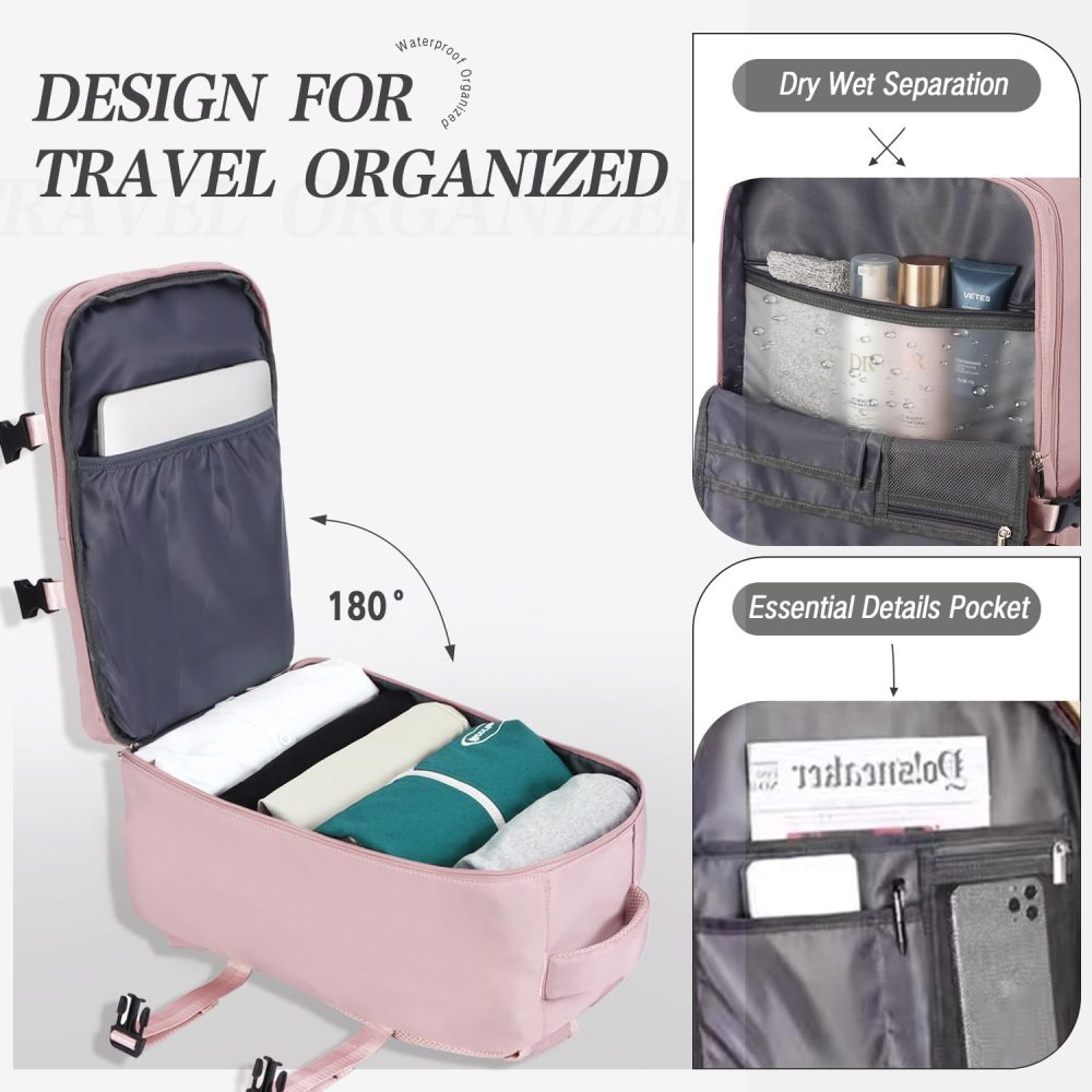 xlodea for Ryanair Cabin Bags 40x20x25 Underseat Cabin Bag Carry-ons Hand Luggage Bag Travel Backpack Cabin Size for Ryanair Backpack with Charging Port, Trolley Sleeve, Anti Theft Pocket - Image 11