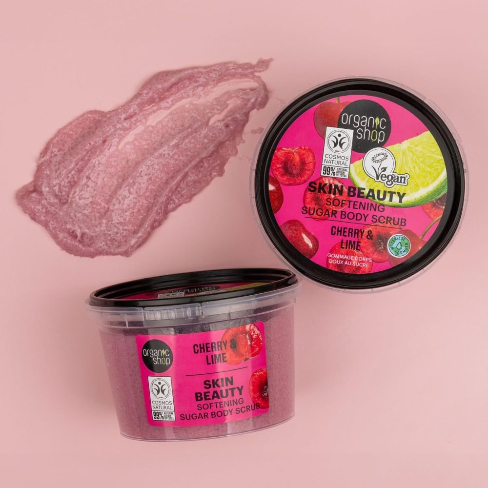 Organic Shop 250ml Body Scrub Skin Beauty Softening Cherry & Lime - Image 162