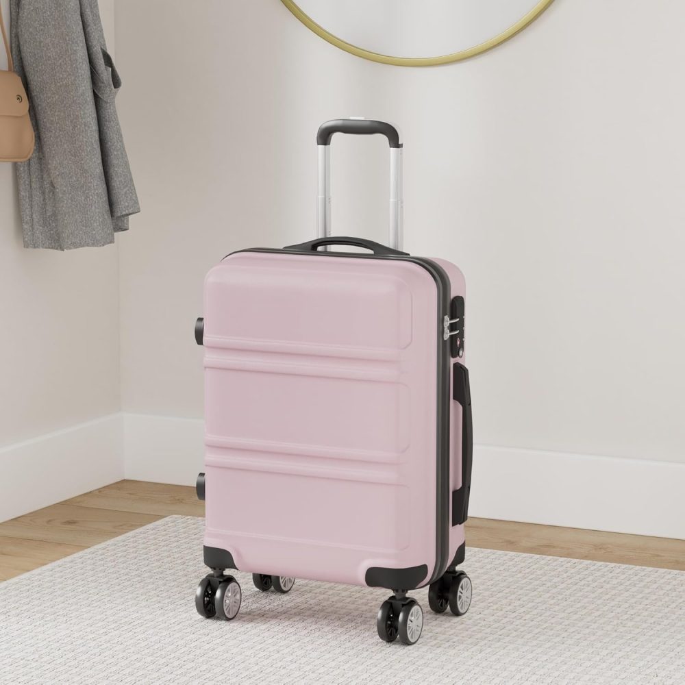 Kono Fashion Hand Luggage Lightweight ABS Hard Shell Trolley Travel Suitcase - Image 73
