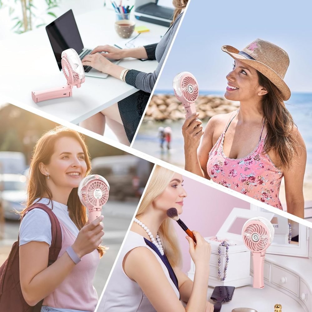 HandFan Upgraded Portable Handheld Misting Fan, Rechargeable Personal Mister Fan, Spray Water Mist Fans, Foldable Mini cooling Hand Fans for Summer Beach Travel Concerts, Gifts for Women(Royal Blue) - Image 64