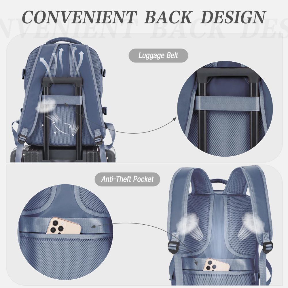 xlodea for Ryanair Cabin Bags 40x20x25 Underseat Cabin Bag Carry-ons Hand Luggage Bag Travel Backpack Cabin Size for Ryanair Backpack with Charging Port, Trolley Sleeve, Anti Theft Pocket - Image 5