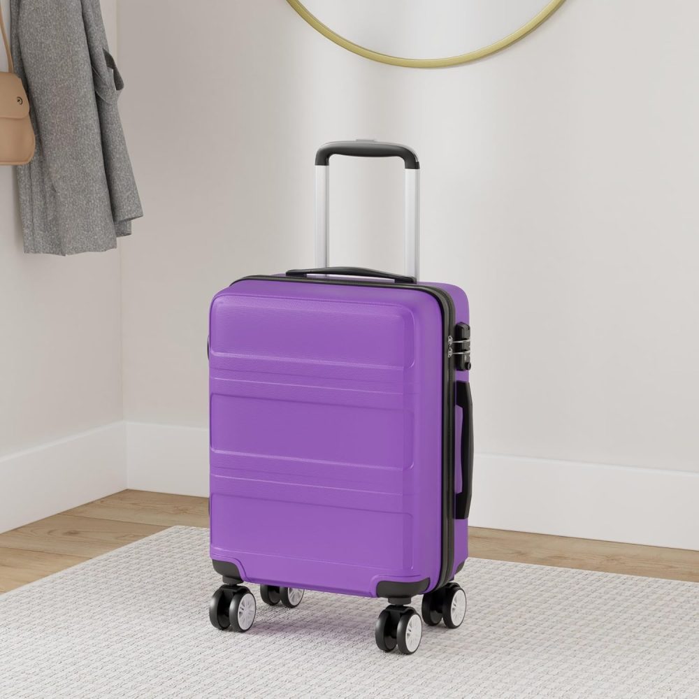 Kono Fashion Hand Luggage Lightweight ABS Hard Shell Trolley Travel Suitcase - Image 97