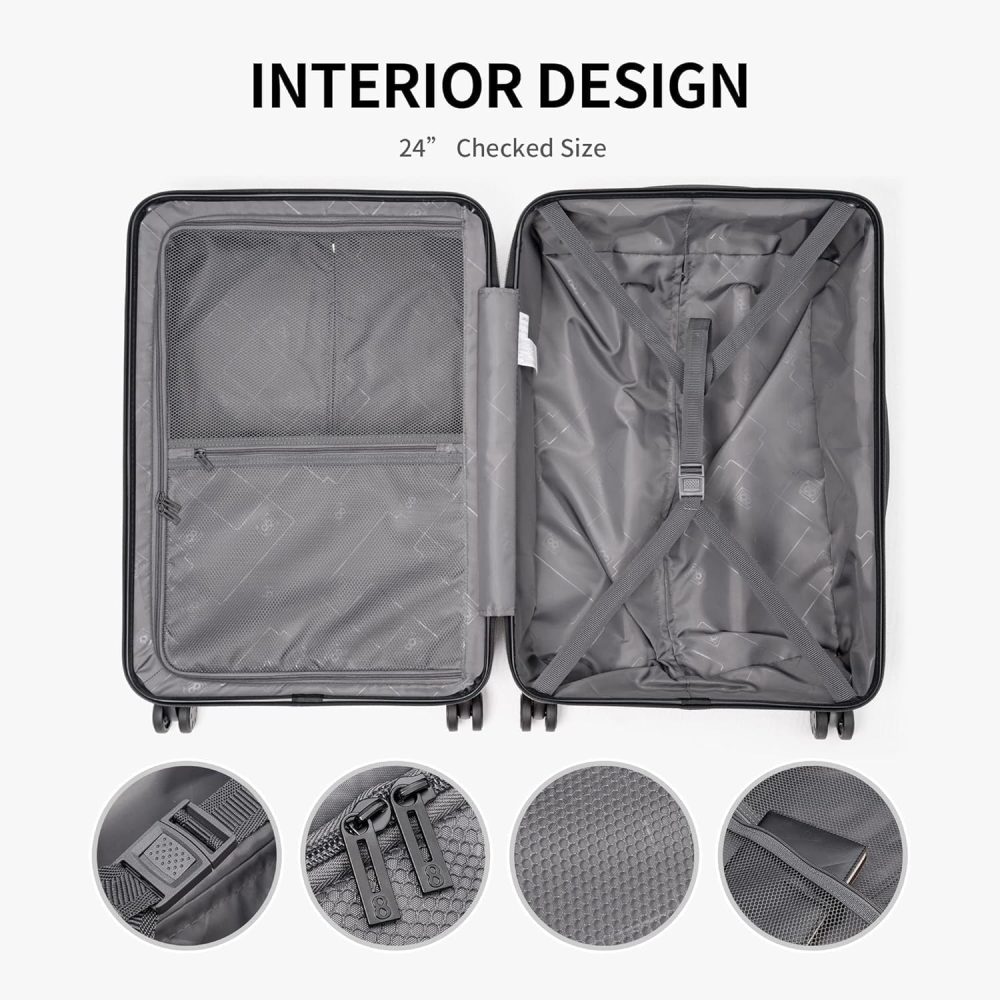 LEVEL8 Carry-on Suitcase 20-Inch with Laptop Compartment, Expandable Hand Luggage Case, ABS+PC Hardshell Spinner Trolley Lightweight 4 Wheels Cabin Size with TSA, Grey - Image 83