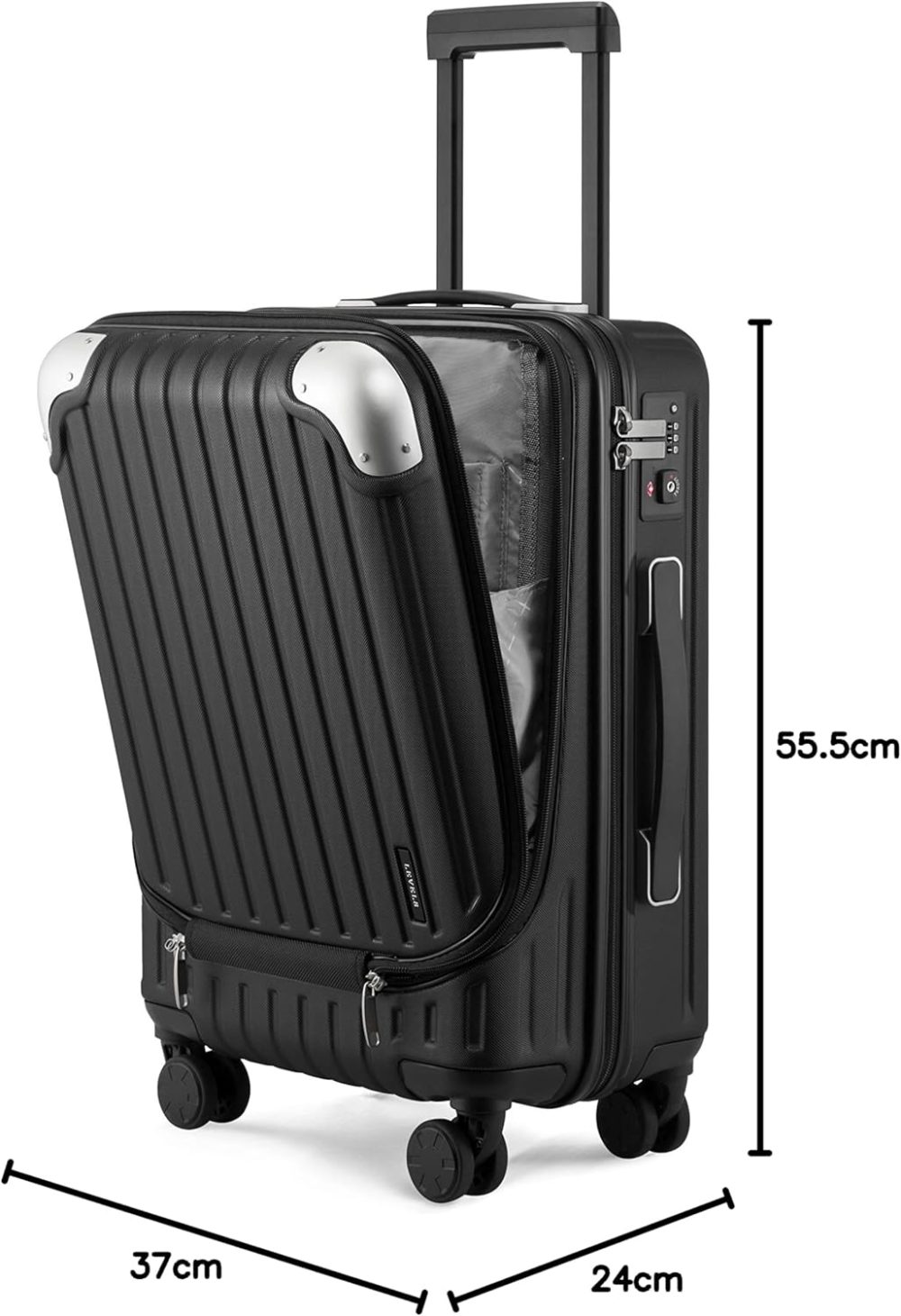 LEVEL8 Carry-on Suitcase 20-Inch with Laptop Compartment, Expandable Hand Luggage Case, ABS+PC Hardshell Spinner Trolley Lightweight 4 Wheels Cabin Size with TSA, Grey - Image 60
