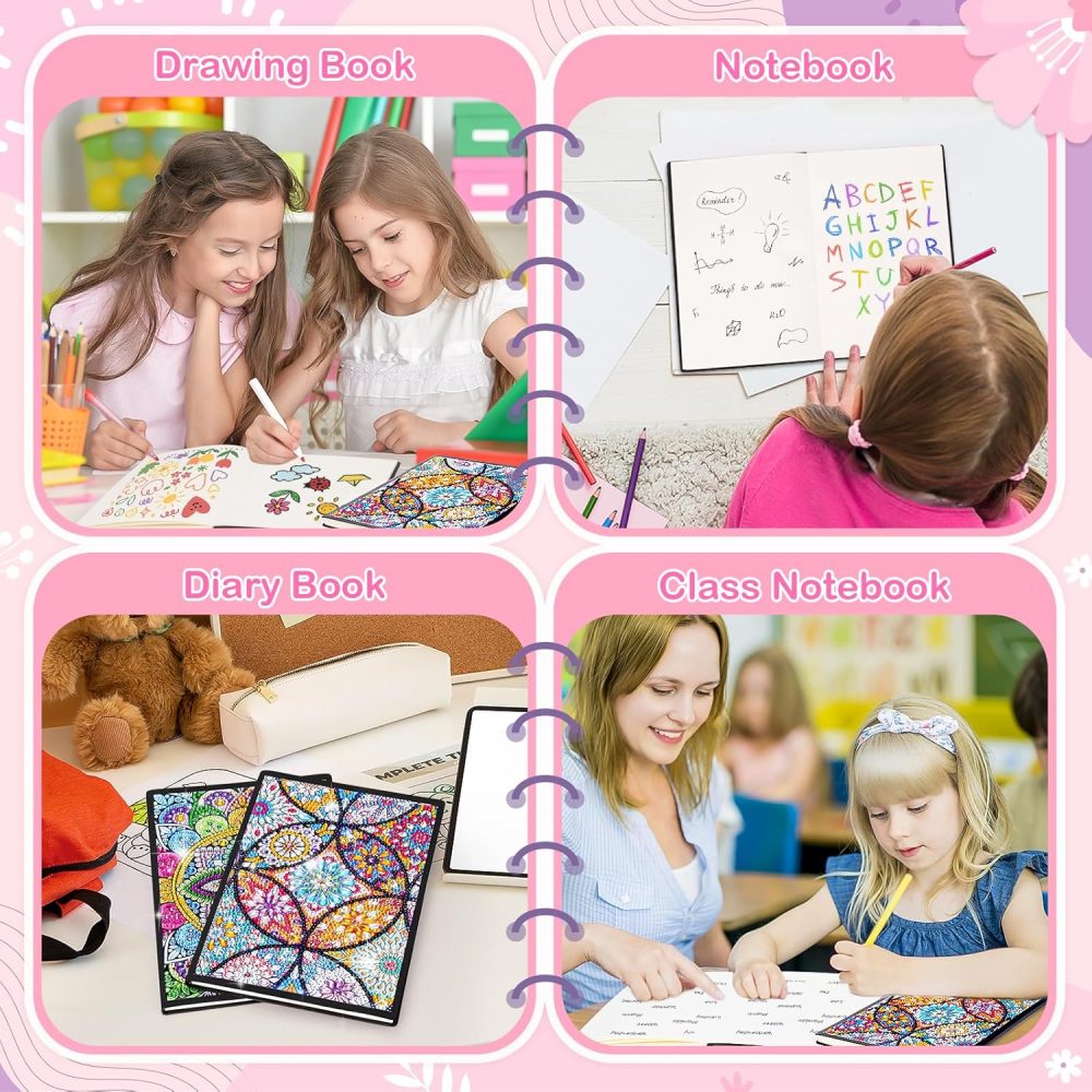 Gifts for 6 7 8 9 10 Year Old Girls: Arts and Crafts for Kids Age 8 10 12 Birthday Presents, Girls Craft Kits Diamond Art Painting Notebook, Creative Craft Toys Stationery Sets for Girl Age 5-12 - Image 3