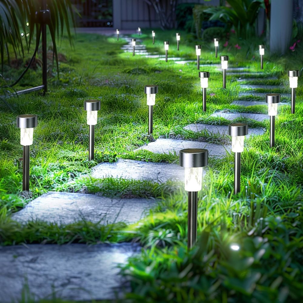 GIGALUMI Solar Lights Outdoor Garden Waterproof,12 Pack,Stainless Steel LED Solar Garden Lights for Patio, Lawn, Yard and Landscape Decor, Cold White - Image 24