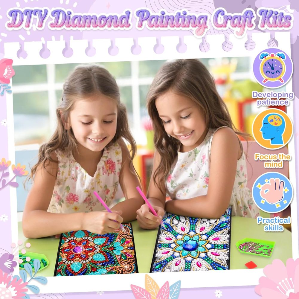 Gifts for 6 7 8 9 10 Year Old Girls: Arts and Crafts for Kids Age 8 10 12 Birthday Presents, Girls Craft Kits Diamond Art Painting Notebook, Creative Craft Toys Stationery Sets for Girl Age 5-12 - Image 9