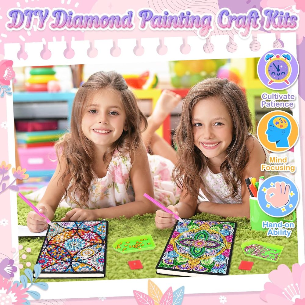 Gifts for 6 7 8 9 10 Year Old Girls: Arts and Crafts for Kids Age 8 10 12 Birthday Presents, Girls Craft Kits Diamond Art Painting Notebook, Creative Craft Toys Stationery Sets for Girl Age 5-12 - Image 2