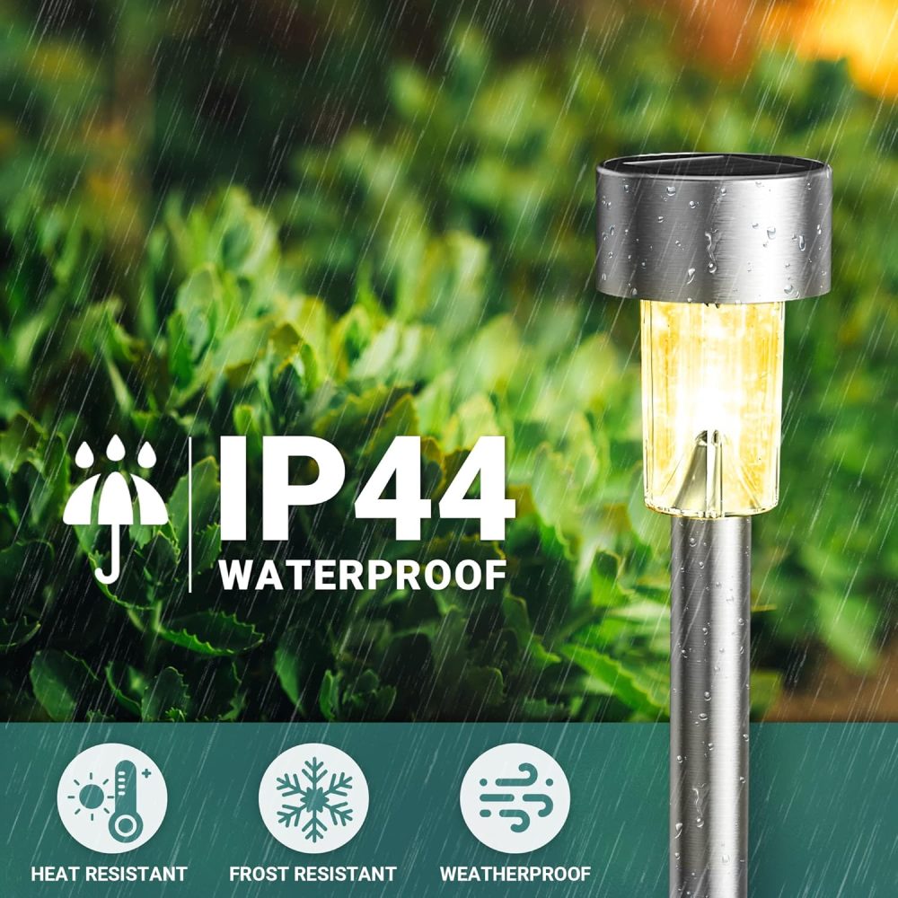 GIGALUMI Solar Lights Outdoor Garden Waterproof,12 Pack,Stainless Steel LED Solar Garden Lights for Patio, Lawn, Yard and Landscape Decor, Cold White - Image 33