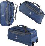 REDCAMP 120L Extra Large Holdall with Wheels, Foldable Wheeled Duffle Bag Travel Bag,Lightweight Waterproof Soft Suitcase Luggage with Rollers for Camping Sports Outdoor, Black