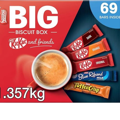 【First Order Discount】Nestlé Kitkat and Friends Big Biscuit Box | 69 x Chocolate Biscuit Bars - KitKat, Blue Riband, Toffee Crisp | Bulk Chocolate Box 1.357kg