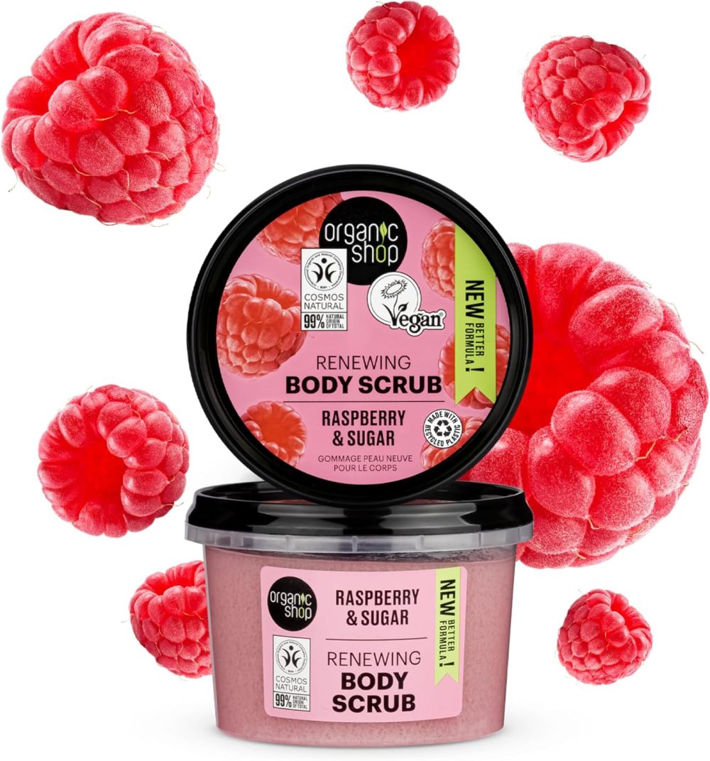 Organic Shop 250ml Body Scrub Skin Beauty Softening Cherry & Lime - Image 176