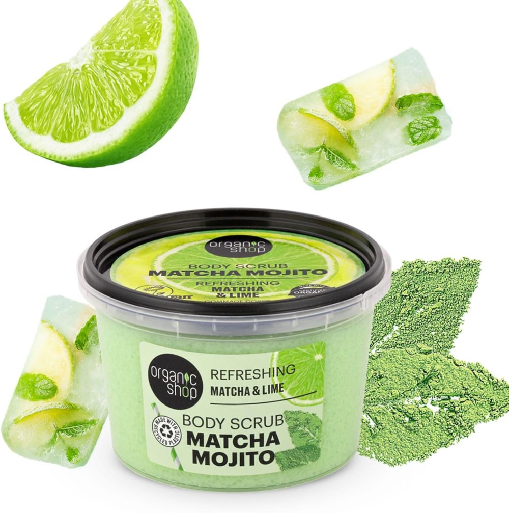 Organic Shop 250ml Body Scrub Skin Beauty Softening Cherry & Lime - Image 106