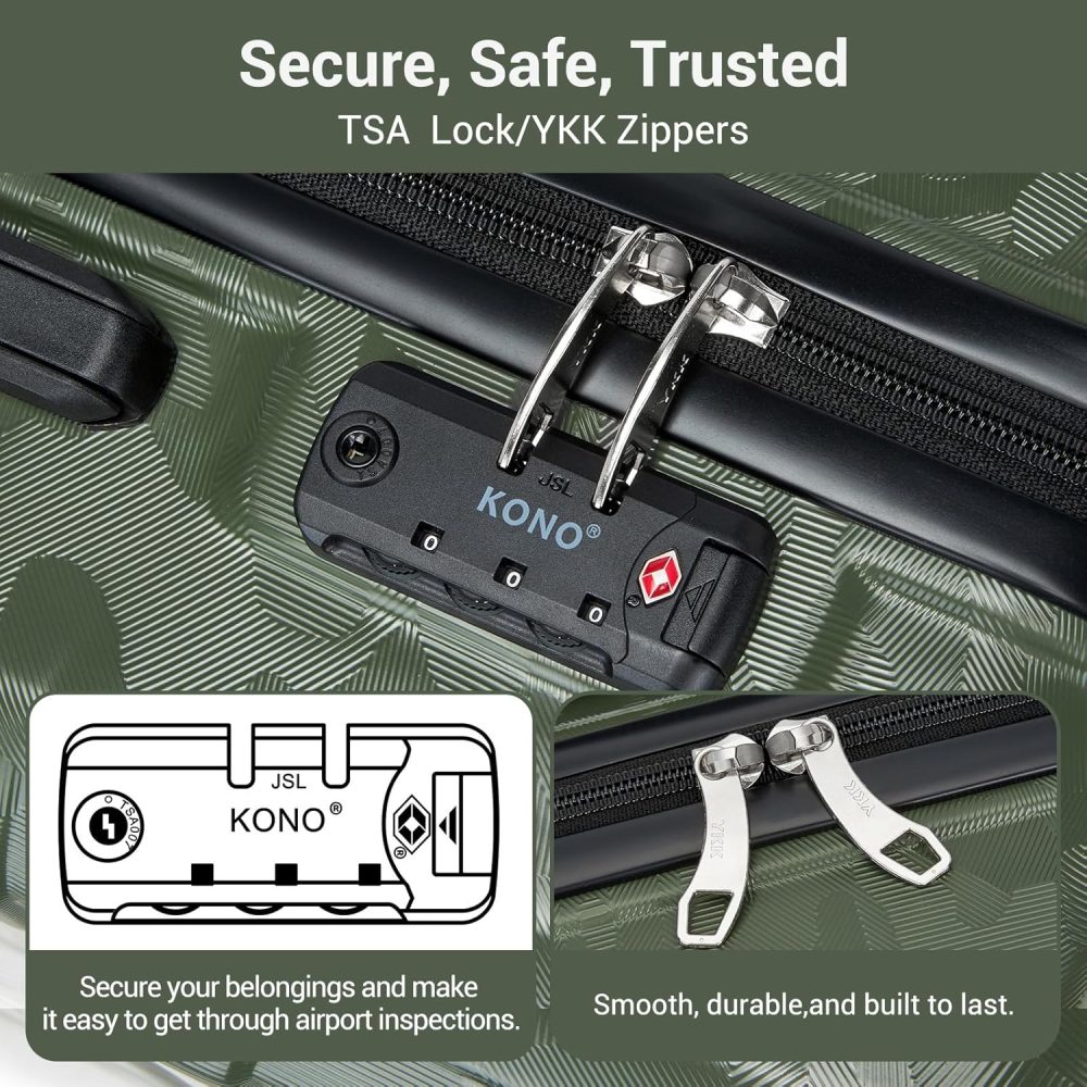 Kono Fashion Hand Luggage Lightweight ABS Hard Shell Trolley Travel Suitcase - Image 52