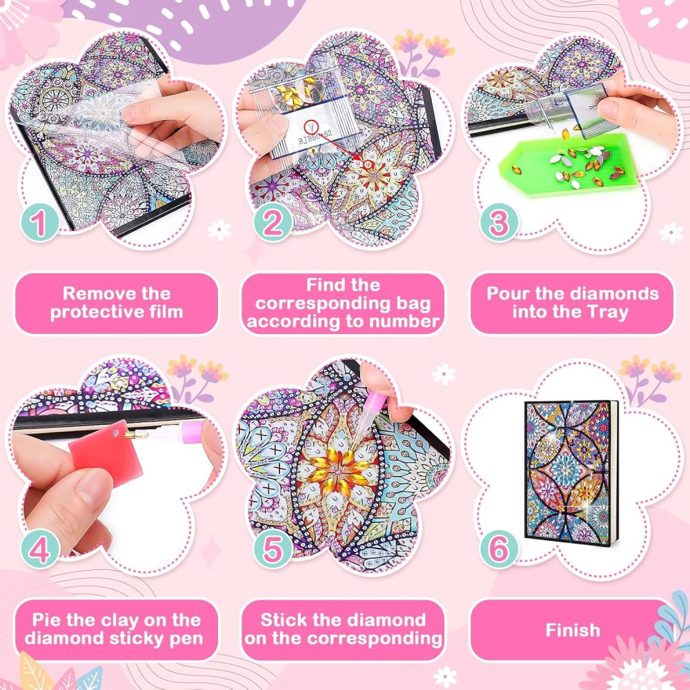 Gifts for 6 7 8 9 10 Year Old Girls: Arts and Crafts for Kids Age 8 10 12 Birthday Presents, Girls Craft Kits Diamond Art Painting Notebook, Creative Craft Toys Stationery Sets for Girl Age 5-12 - Image 7