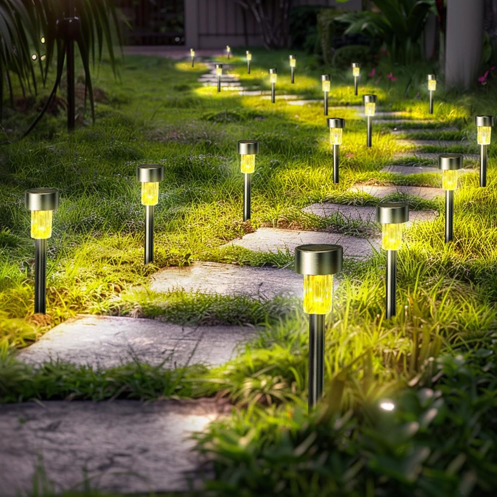 GIGALUMI Solar Lights Outdoor Garden Waterproof,12 Pack,Stainless Steel LED Solar Garden Lights for Patio, Lawn, Yard and Landscape Decor, Cold White - Image 22