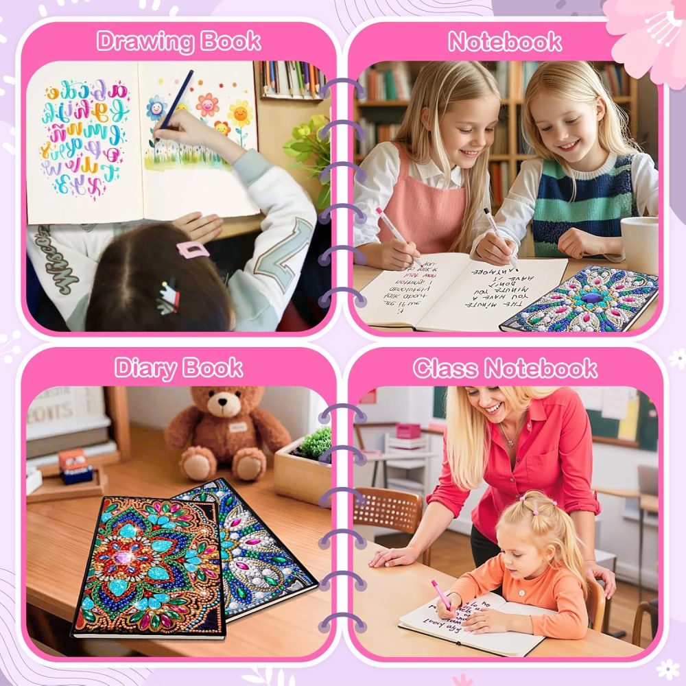 Gifts for 6 7 8 9 10 Year Old Girls: Arts and Crafts for Kids Age 8 10 12 Birthday Presents, Girls Craft Kits Diamond Art Painting Notebook, Creative Craft Toys Stationery Sets for Girl Age 5-12 - Image 11