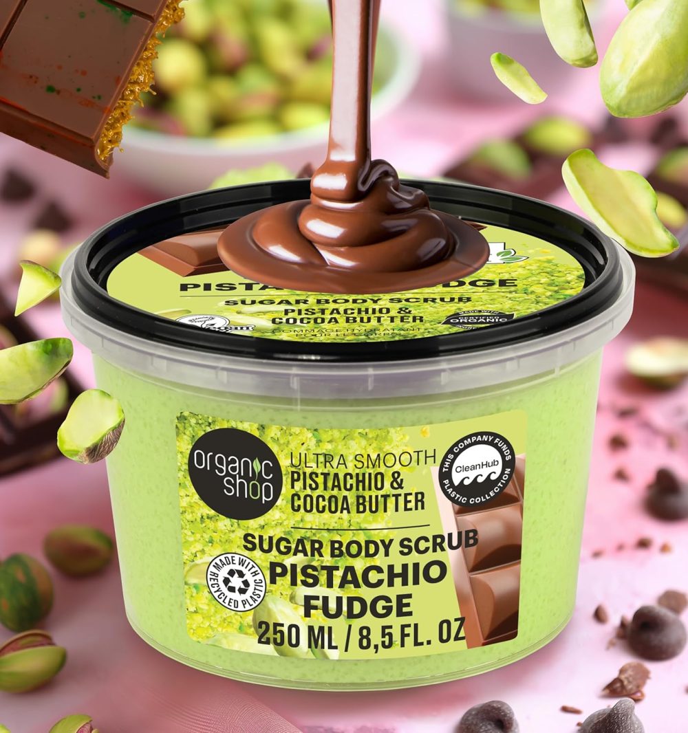 Organic Shop 250ml Body Scrub Skin Beauty Softening Cherry & Lime - Image 123